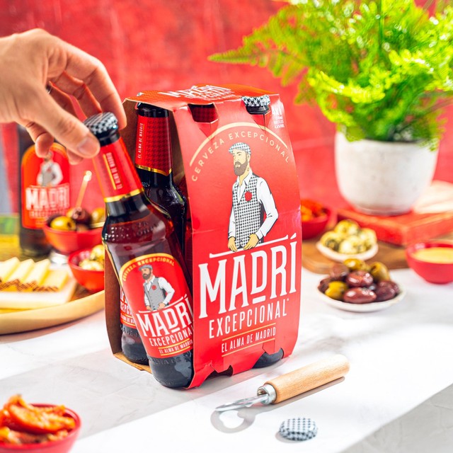 Madri Excepcional lager 4 x 330ml bottles, imported from the UK