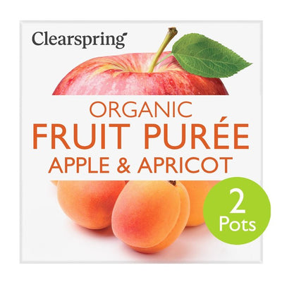 M&S Clearspring Organic Apple & Apricot Dessert Fruit Purée 2 x 100g- Buy online at McGrocer