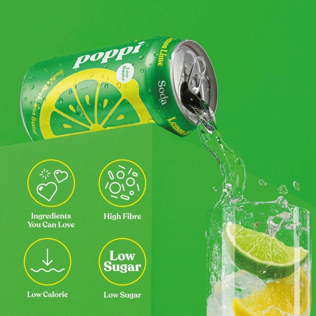 Poppi lemon lime soda can (British brand)