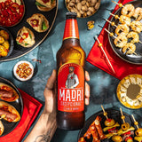 Madri Excepcional lager beer 660ml, imported from the UK