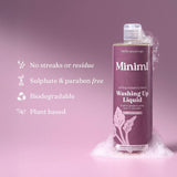 Miniml Rhubarb & Lemon washing up liquid 1L, imported from the UK