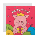 M&S Percy Pig Party Time birthday card 15cm square, UK version