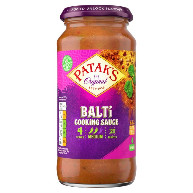 Patak's Balti curry sauce 450g, imported from the UK