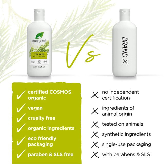Dr Organic tea tree body wash 250ml - British product