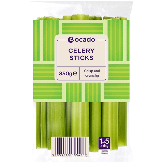 Ocado celery sticks 350g, imported from the UK