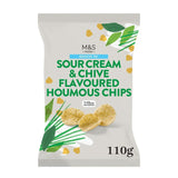 M&S sour cream chive houmous chips 110g, imported from the UK