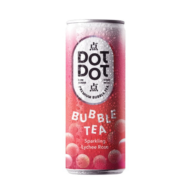 Dot Dot Sparkling Lychee Rose Bubble Tea 250ml - British product