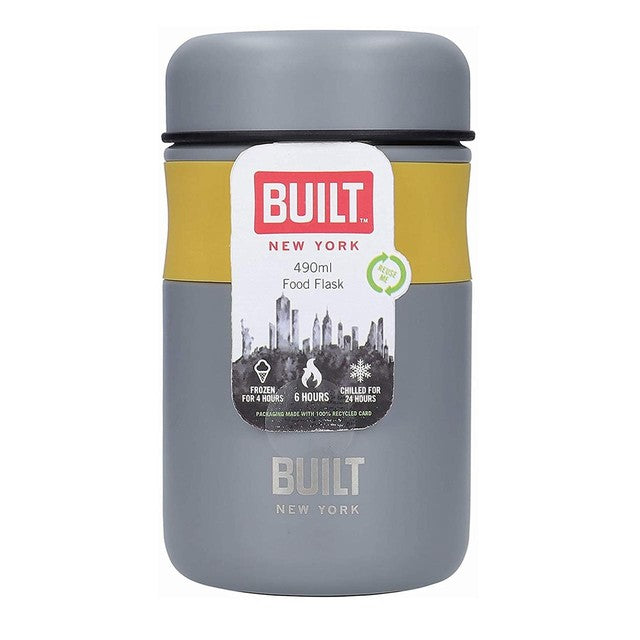 Built Stylist Food Flask 490ml Vacuum Sealed Stainless Steel - British product