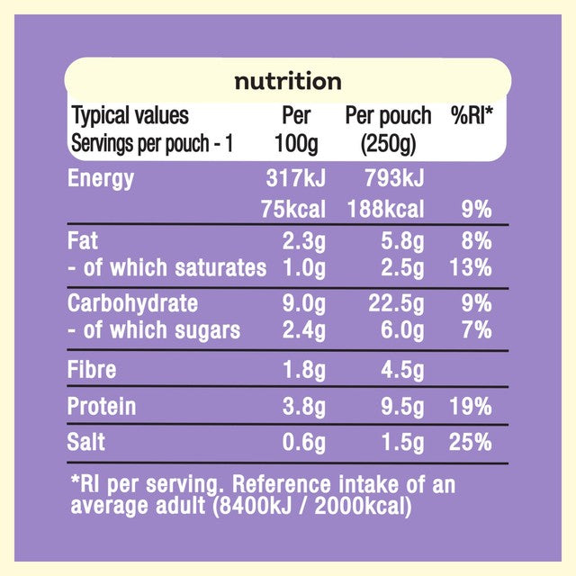Heinz lentil dahl 250g ready meal, UK version