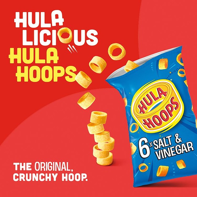 Hula Hoops Salt & Vinegar crisps 6 pack, UK version
