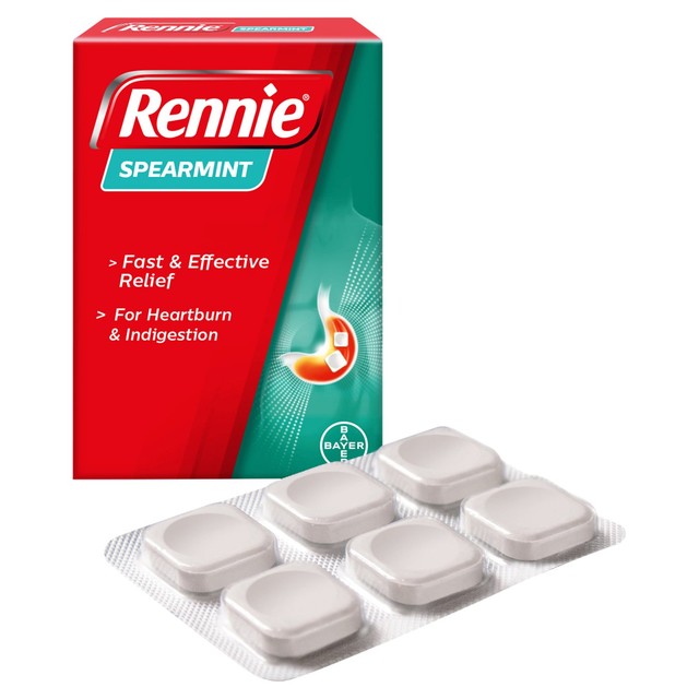 Rennie spearmint heartburn relief tablets 24 tablets, imported from the UK