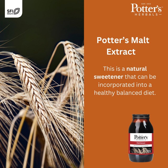 Potters Malt Extract sweetener 650g, imported from the UK
