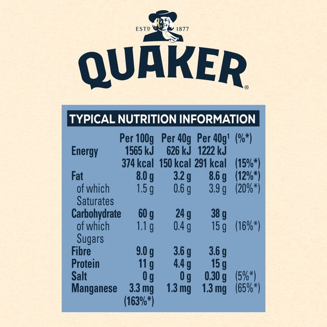 Quaker rolled porridge oats 1kg, imported from the UK