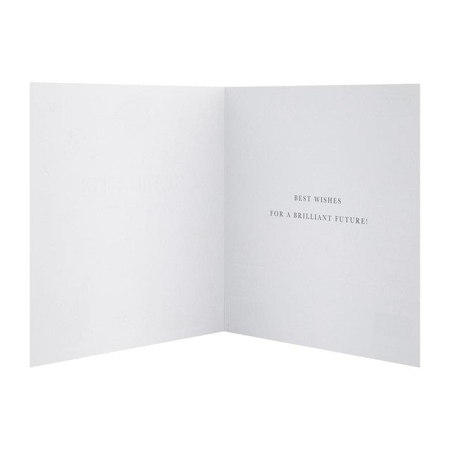 M&S graduation congratulations card with gold foil details, UK version