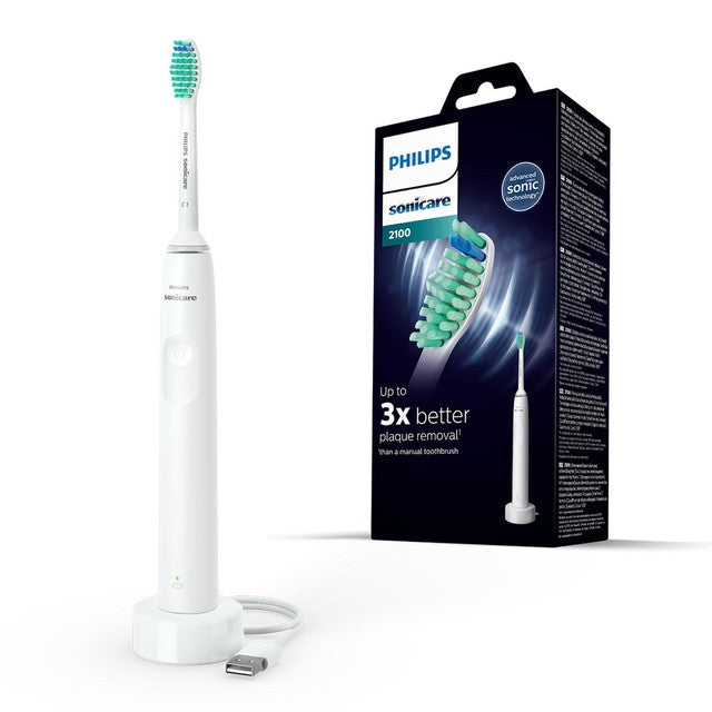 Philips Sonicare Series 2100 electric toothbrush in white, imported from the UK