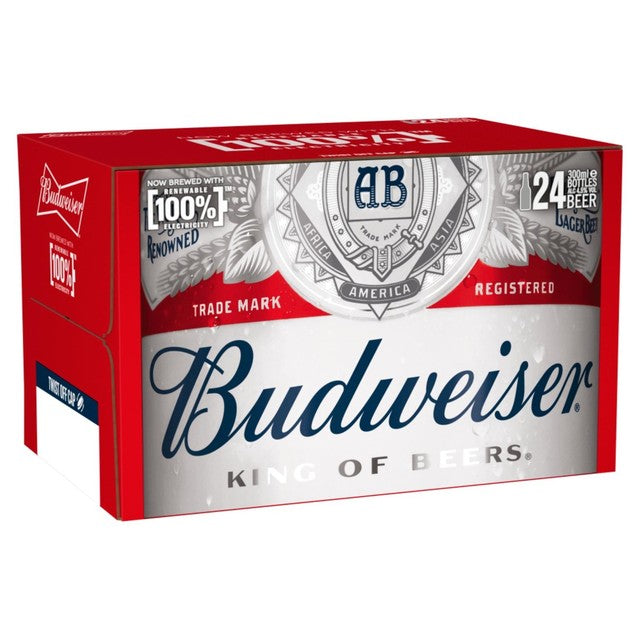Budweiser lager beer bottles (British brand)