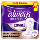 Always Discreet Maxi Comfort incontinence pads 12 count, UK version