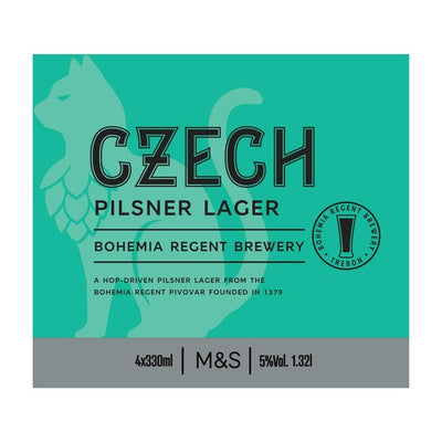 M&S Bohemia Czech Pilsner Lager 4 x 330ml Cans