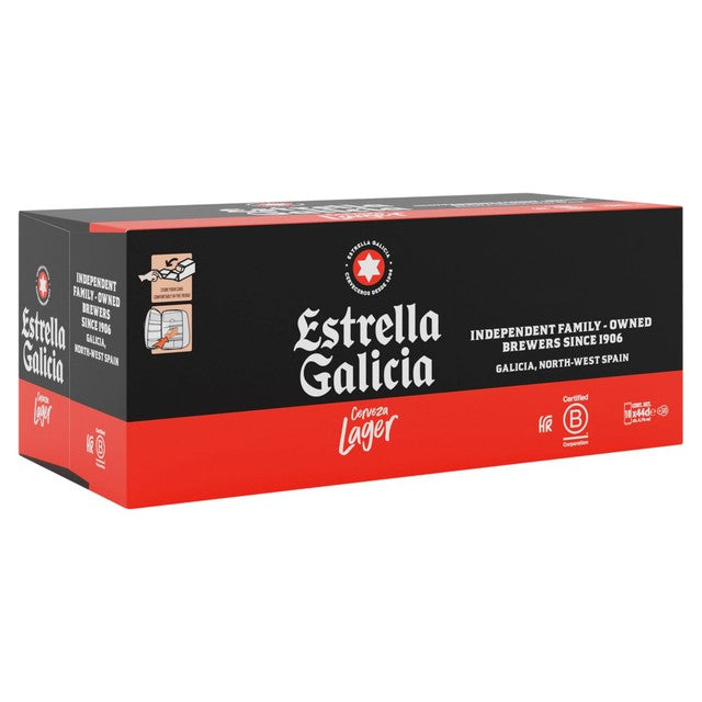 Estrella Galicia premium lager beer 4.7% ABV, UK version