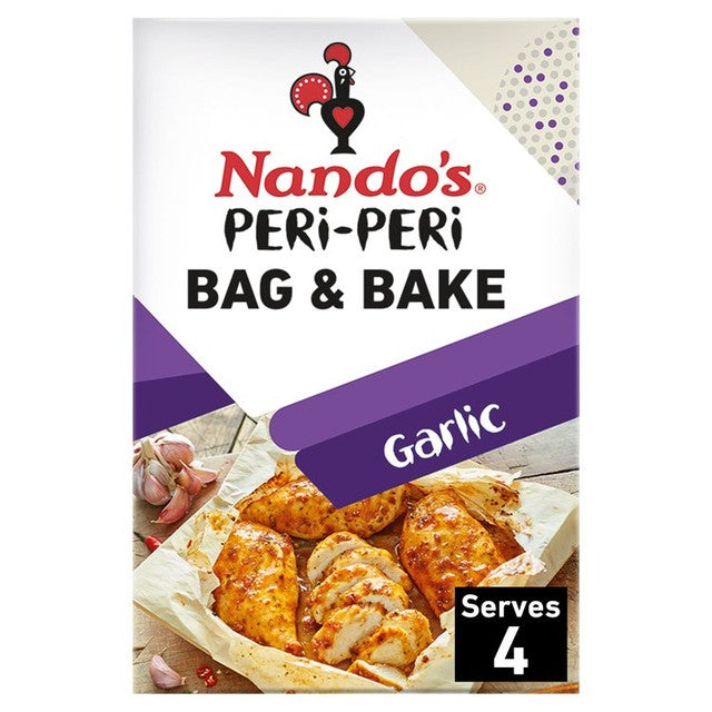 Nando's Garlic Bag & Bake seasoning 20g, imported from the UK