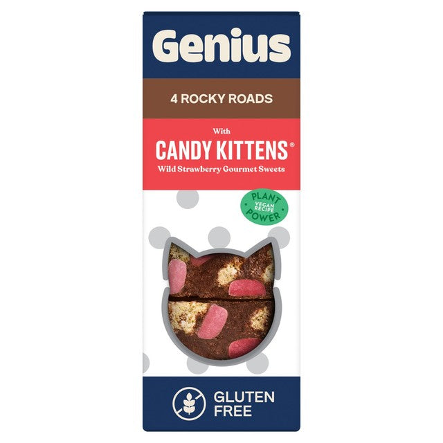 Genius Candy Kittens Wild Strawberry Rocky Road Bars 4 Pack, UK version