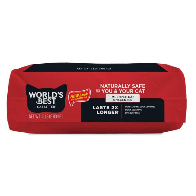 Worlds Best unscented clumping cat litter 6.8kg (British brand)