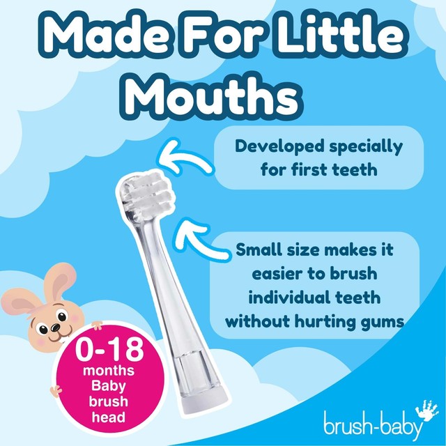 Brush-Baby Babysonic replacement brush heads for 0-18 months - British product