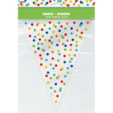Unique Party Rainbow Polka Dot Flag Banner 12ft, imported from the UK