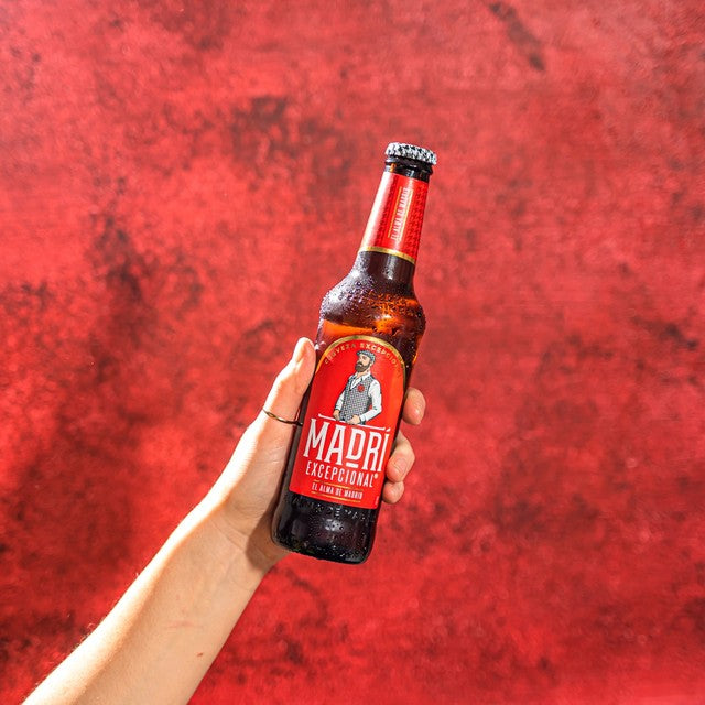 Madri Excepcional Premium Lager beer 12 x 330ml, imported from the UK