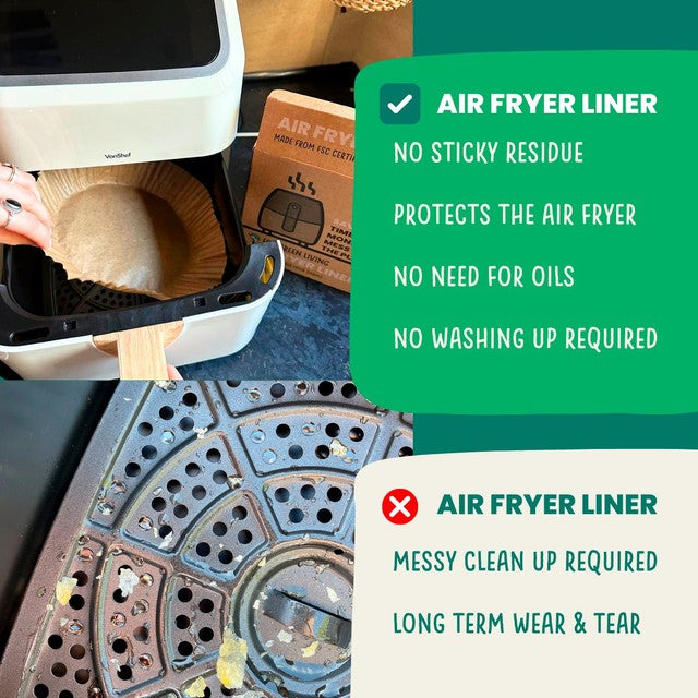 Eco Green Living compostable air fryer liners 50 per pack - British product