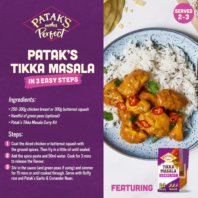 Patak's Tikka Masala curry meal kit 270g, imported from the UK