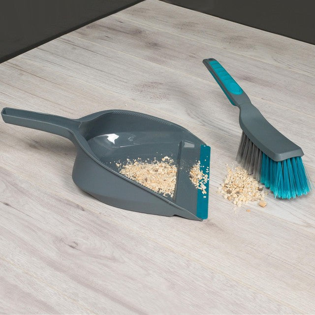 Beldray kitchen dustpan and brush set grey blue - British product