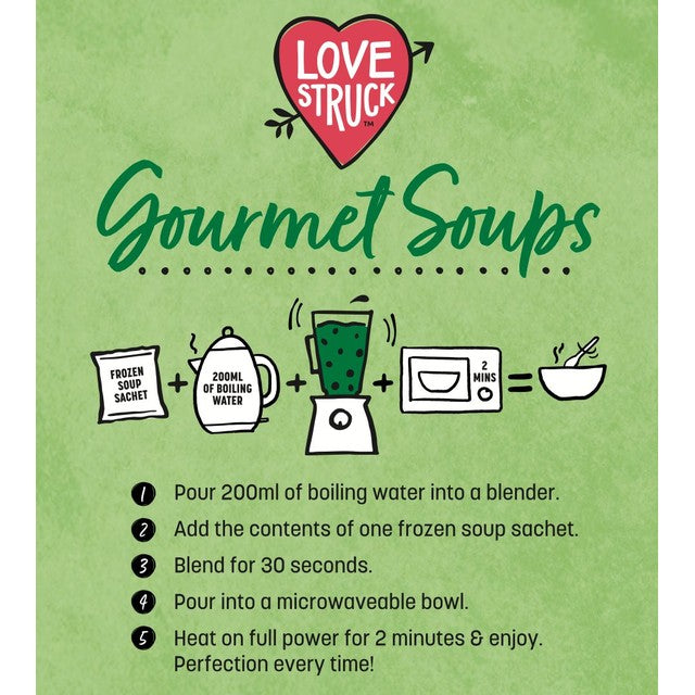 Love Struck frozen pea and potato soup mix - British product