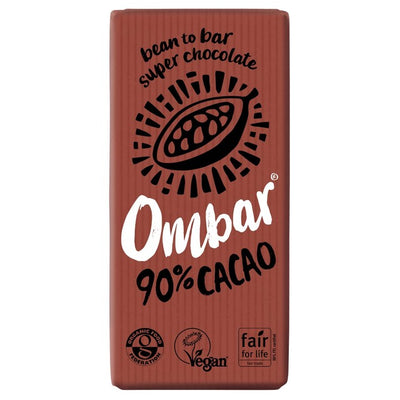 Chocolat noir végétalien biologique Ombar 90% de cacao 70g