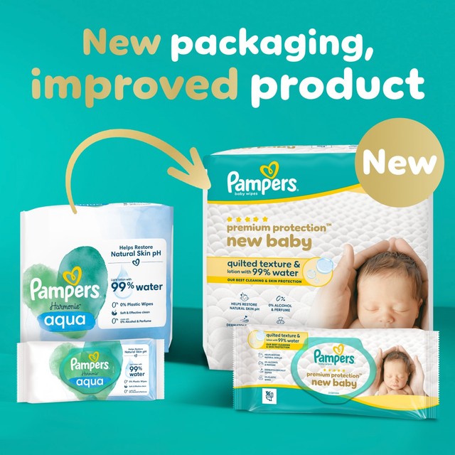 Pampers New Baby baby wipes multipack, imported from the UK