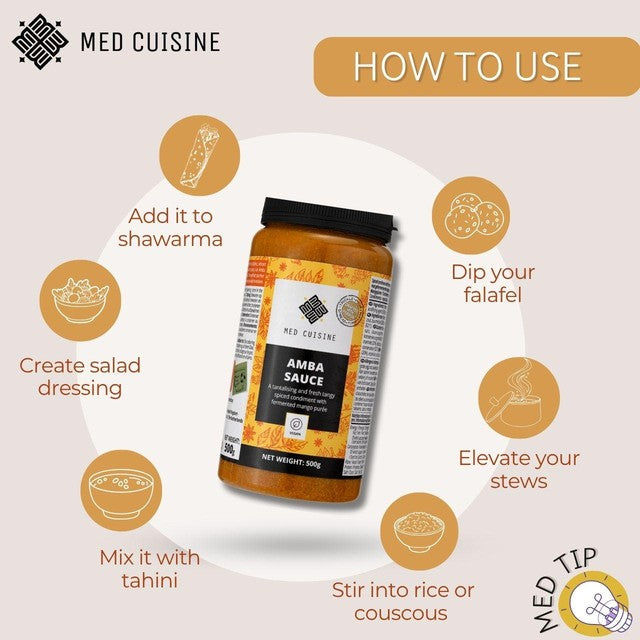Med Cuisine Amba Sauce 500g, imported from the UK