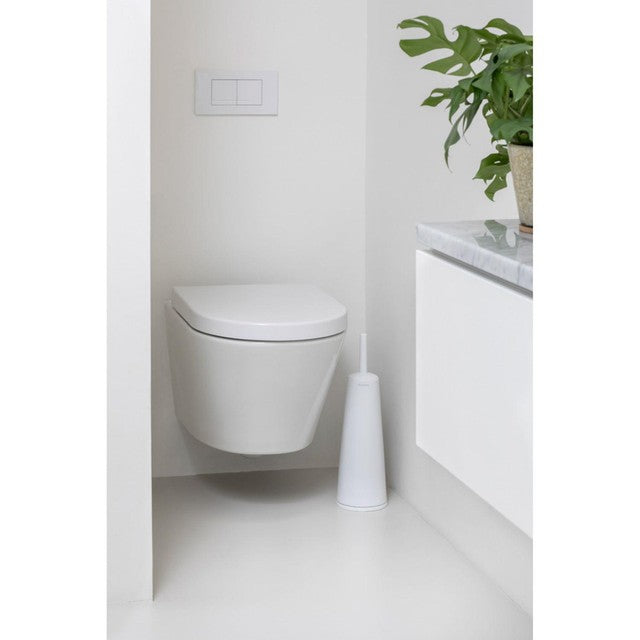 Brabantia white toilet brush set - British product