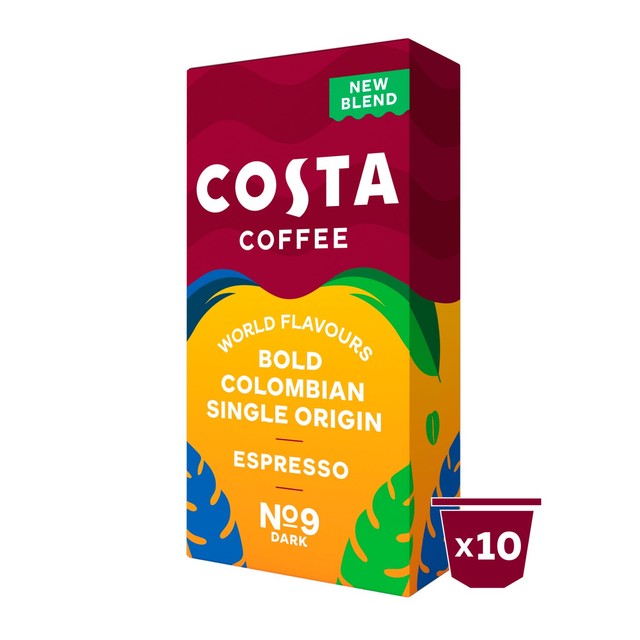 Costa Colombia Roast coffee pods 10 per pack - British product