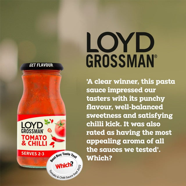 Loyd Grossman tomato & chilli pasta sauce 350g, UK version