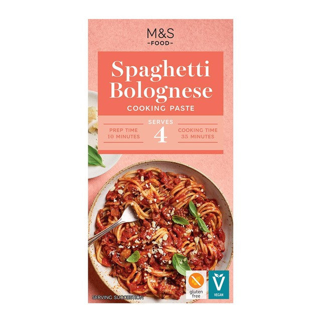 M&S spaghetti bolognese cooking paste box (British brand)