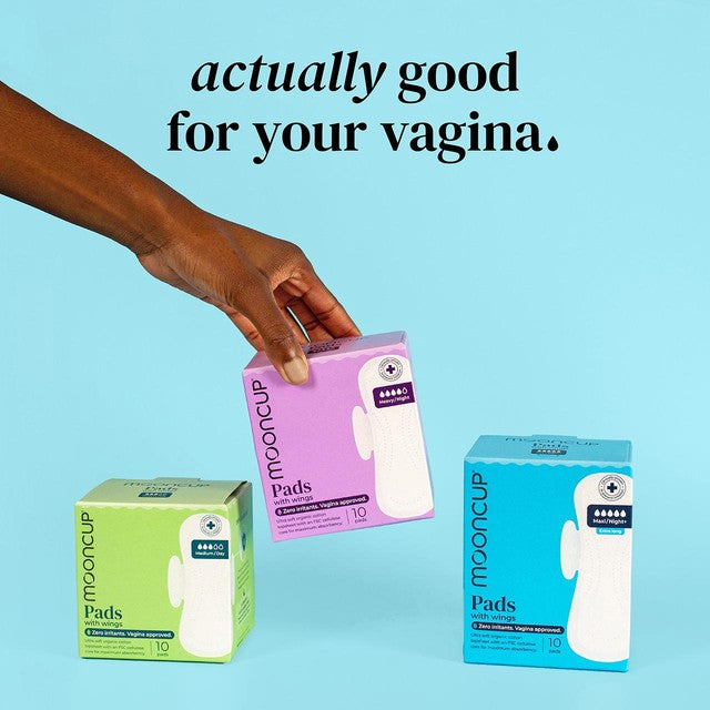 Mooncup Medium Day period pads 10 pack, imported from the UK