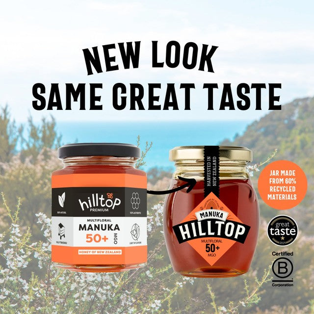 Hilltop Honey Manuka MGO50+ honey 225g, UK version