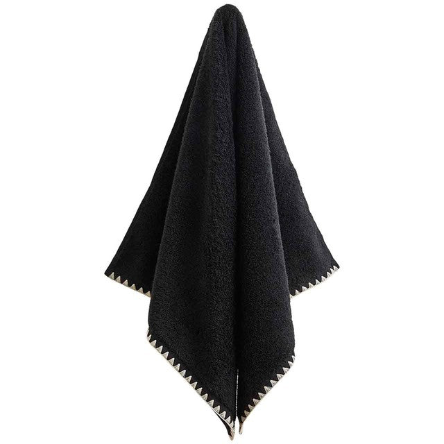 M&S blanket stitch bath towel black mix (British brand)