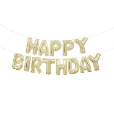 M&S Unique Party Gold Happy Birthday Balloon Banner Kit- Buy online at McGrocer