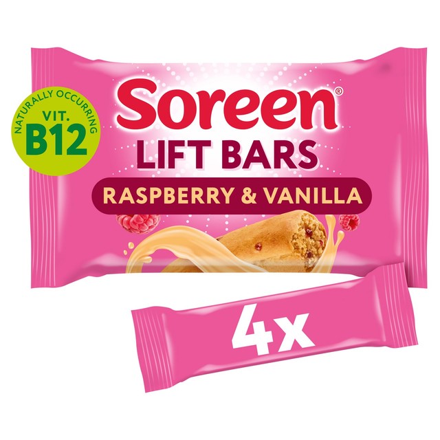 Soreen lift bars raspberry vanilla cake bars 4-pack (British brand)