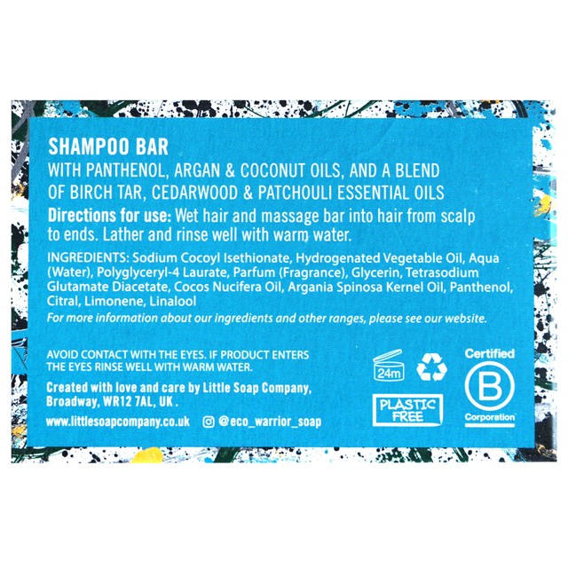 Little Soap Company Eco Warrior Men's Edit Shampoo Bar 100g - British product