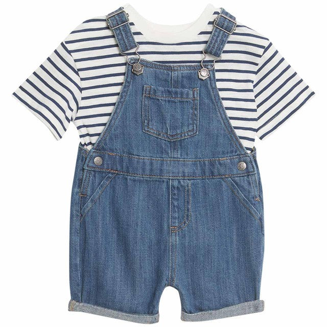 M&S Denim Bibshort set for 6-9 months, imported from the UK