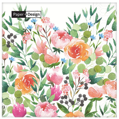 M&S Paper+Design English Garden 3 Ply Paper Napkins - 16.5 x 16.5cm (20 Pack)- Buy online at McGrocer