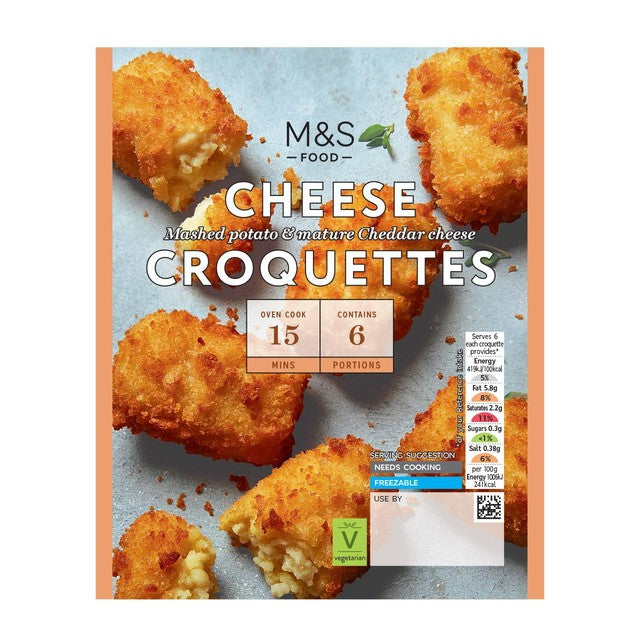 M&S cheddar cheese croquettes 250g, imported from the UK