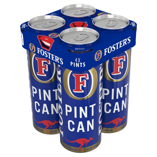 Foster's lager beer 4 x 568ml cans - British product